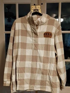 Rivalry Threads Beige and White Plaid UCLA Pullover Hoodie